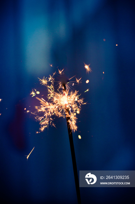 Beautiful sparkler glowing with powerful light