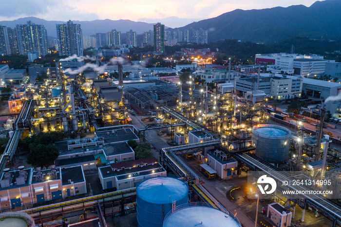 香港工业厂房夜景