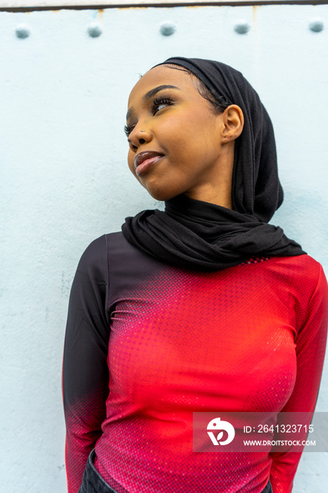 Portrait of young woman wearing�hijab