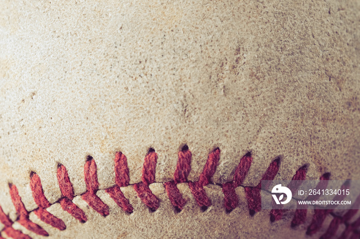 old Baseball on wood background with filter effect retro vintage style