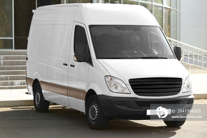 White van parked on street