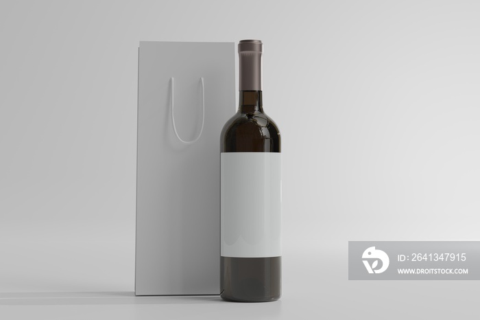 Red Wine Bottle with Empty Label