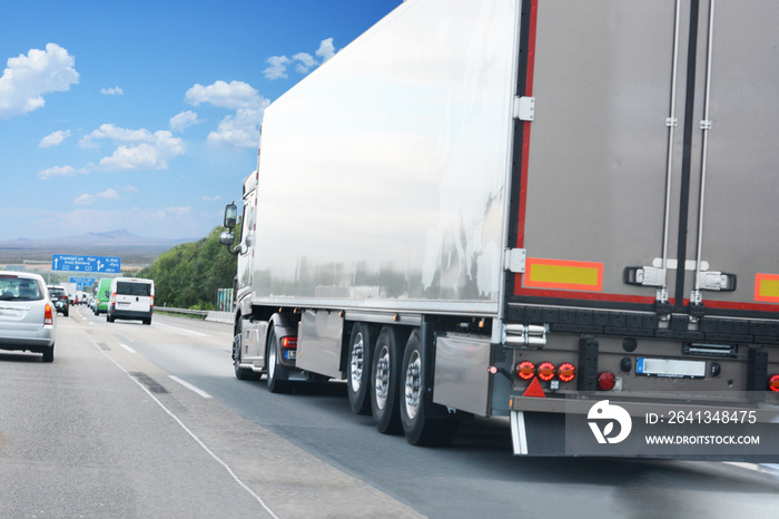 Cargo truck on highway