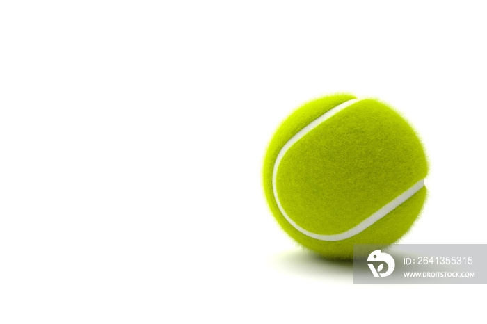 白色背景上隔离复制空间的网球。3D插图