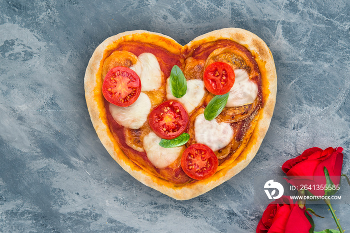 Pizza heart for valentines day