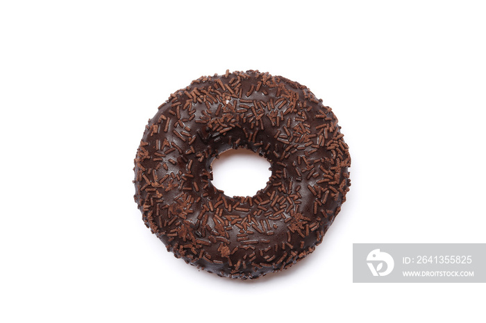 Sweet donuts with chocolate icing isolated on a white background