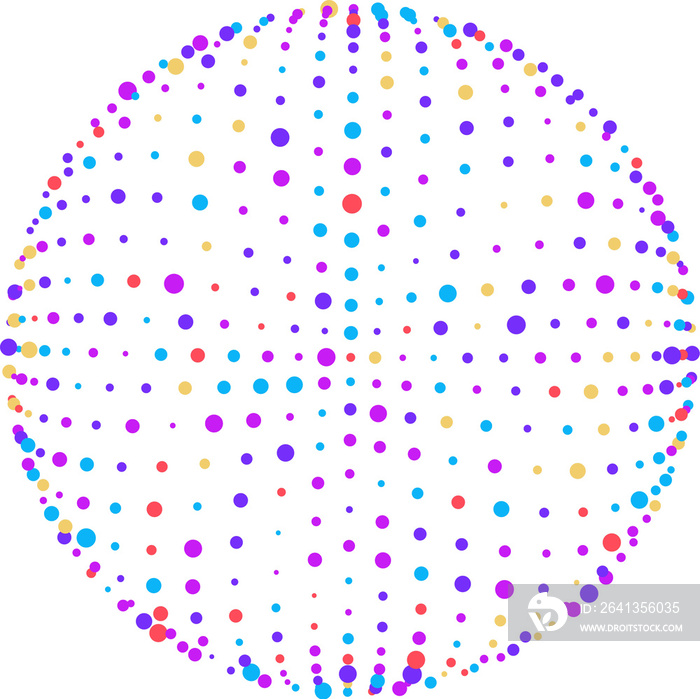 Science Atom Sphere with Color Particles in Orbit