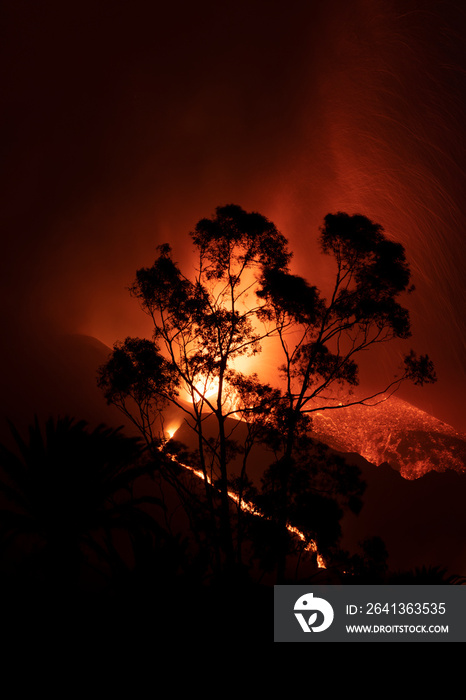 Erupción del volcán Cumbre Vieja en la isla de La Palma, Canarias.