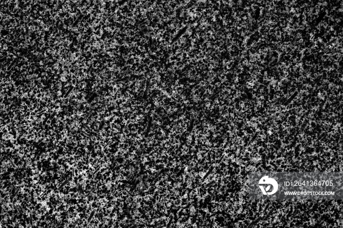 Close up of a black and white granite kitchen worktop counter.  Granite background concept