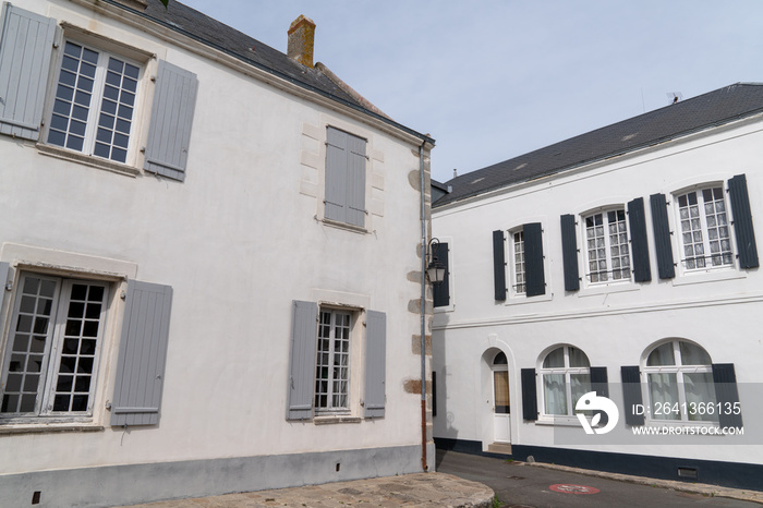 white house in Noirmoutier isle in Vendée France