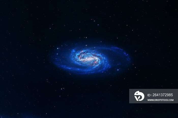 Spiral galaxy on a dark background. Elements of this image were furnished by NASA.