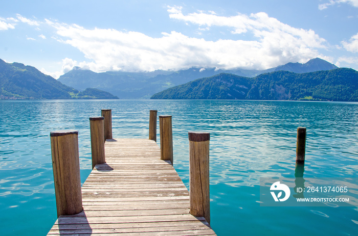 Schweizer Idylle mit See und Abendhimmel zum Träumen: See, Urlaub, Auszeit, Entspannung, Meditation,