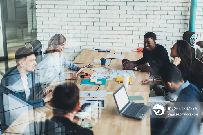 Employees during collaboration in conference room