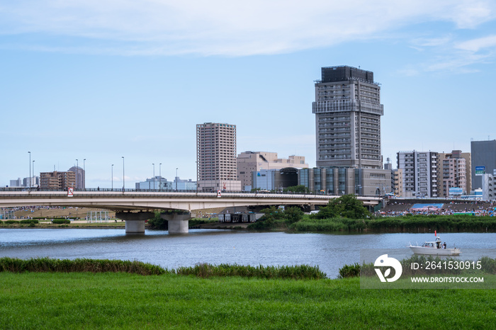 荒川の風景　千住新橋