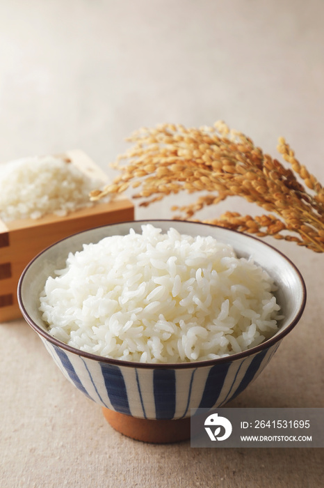 茶碗に盛った白米　Japanese white rice