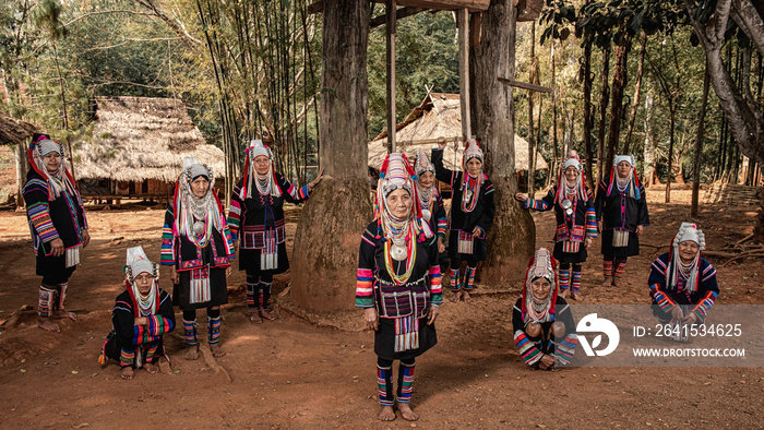 Akha tribe Villages, Chiang Rai Province, North Thailand..