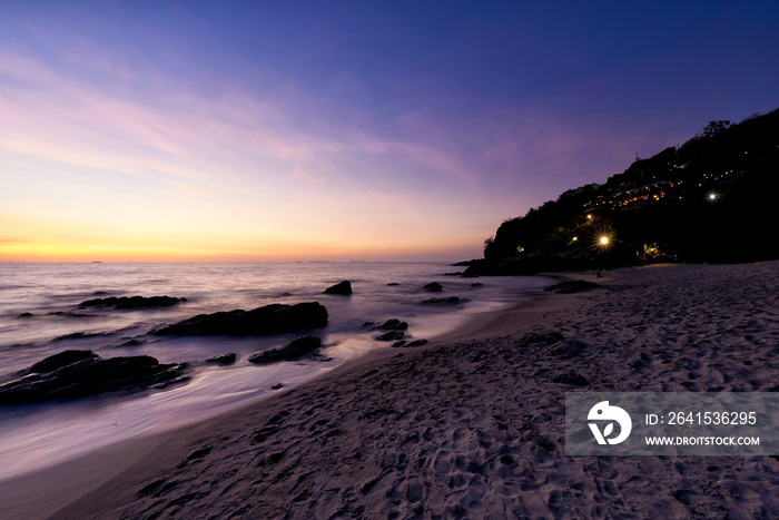 Scene of sunset at lanta beach