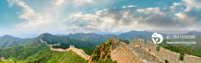 The Great Wall of China at Jinshanling,panoramic view