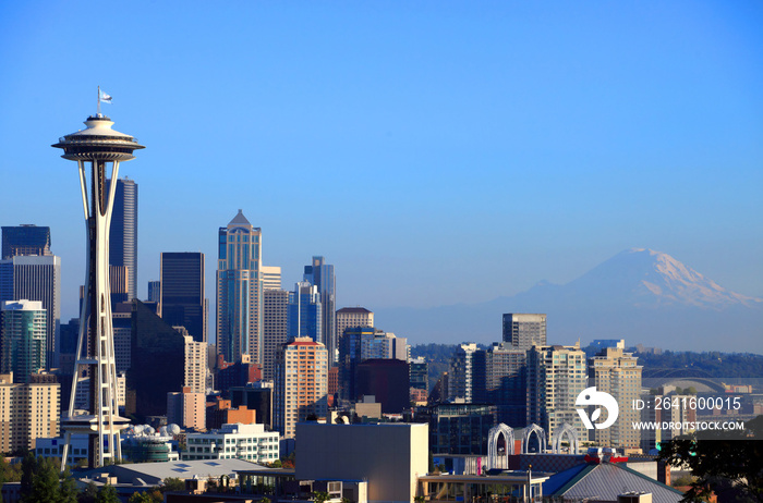 Seattle skyline portraits, WA. state.