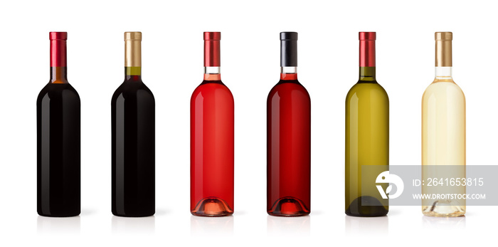 Set of wine bottles