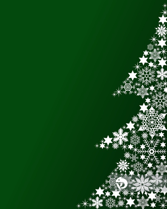 雪花做成的圣诞树，绿色