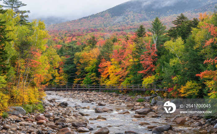 Autumn in the mountains of New Hampshire White Mountains on the Kancamagus Highway