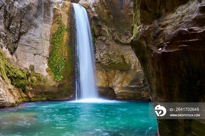 Waterfall in Sapadere Canyon, Taurus Mountains, Antalya, Turkey.