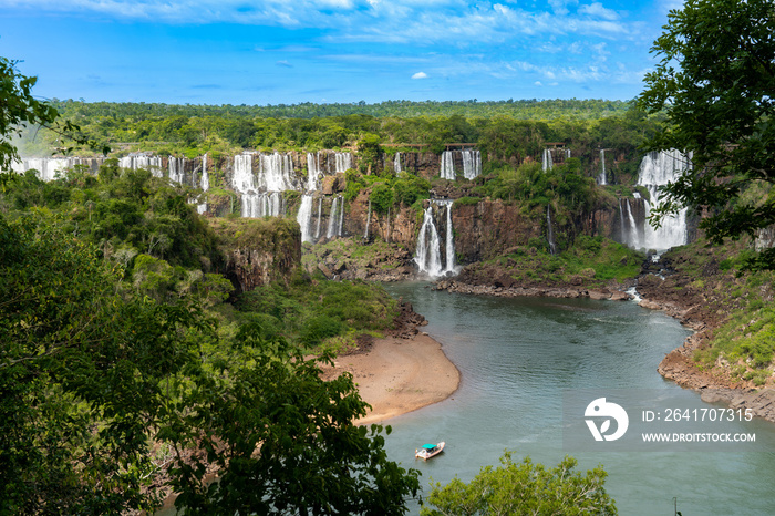 Brazil, the famous falls of Iguaçu (Iguazu) seen from the Brazilian side.