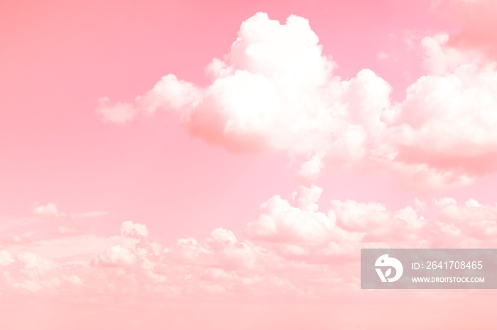 White air clouds against a pink sky