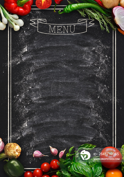 黑色黑板作为餐厅菜单的样板