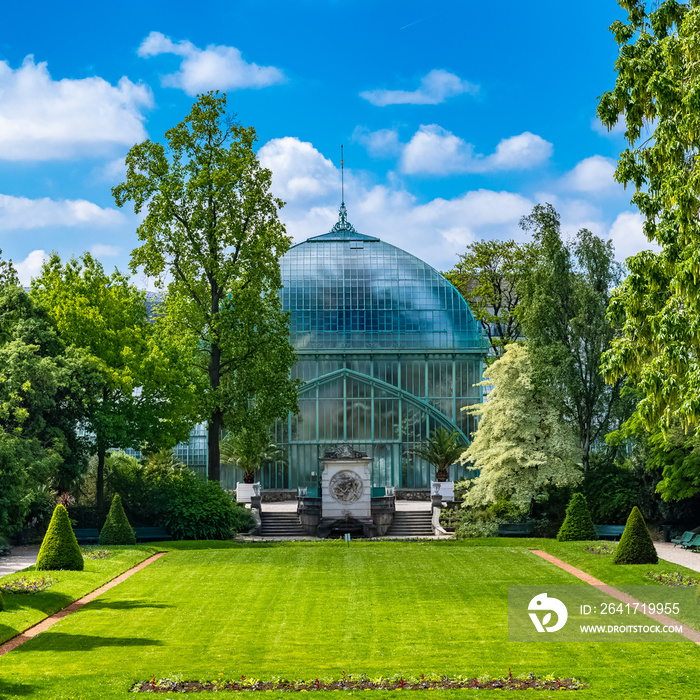 Paris, the Auteuil greenhouses, beautiful public garden in spring