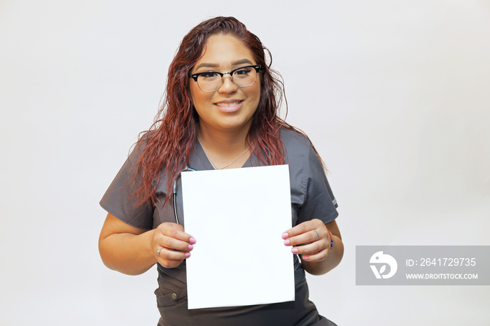 Portrait of a young attractive female healthcare professional, woman nurse