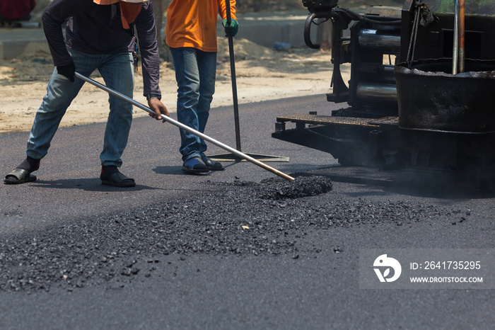 Worker working in roadwork site