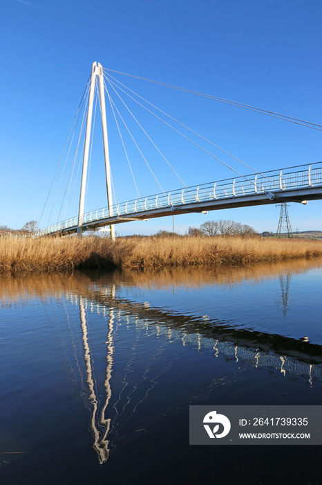 Suspension bridge over the River Teign in Newton Abbot, Devon