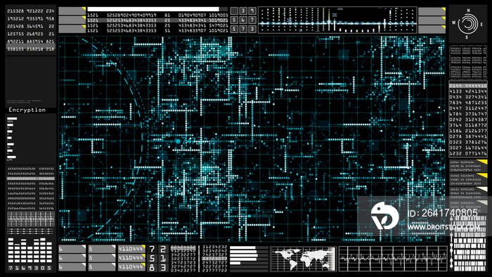 Hi-Tech digital technology communication and connection with Futuristic user interface head up displ