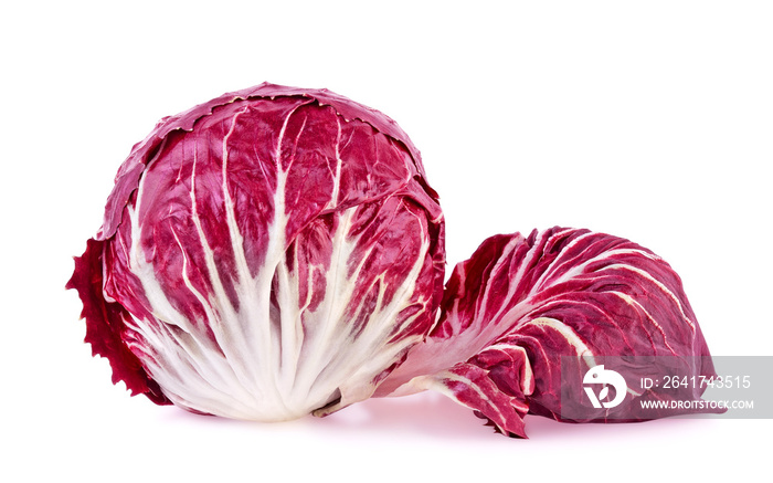 Radicchio, red salad isolated on white background