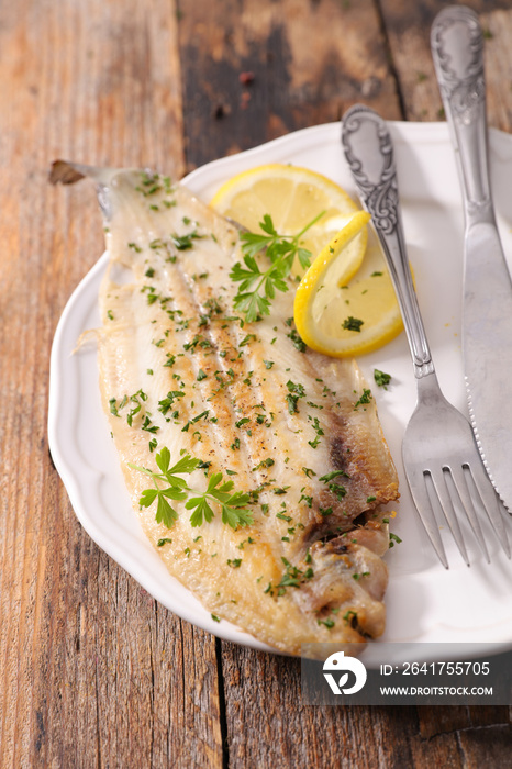 sole fish cooked with herb and lemon