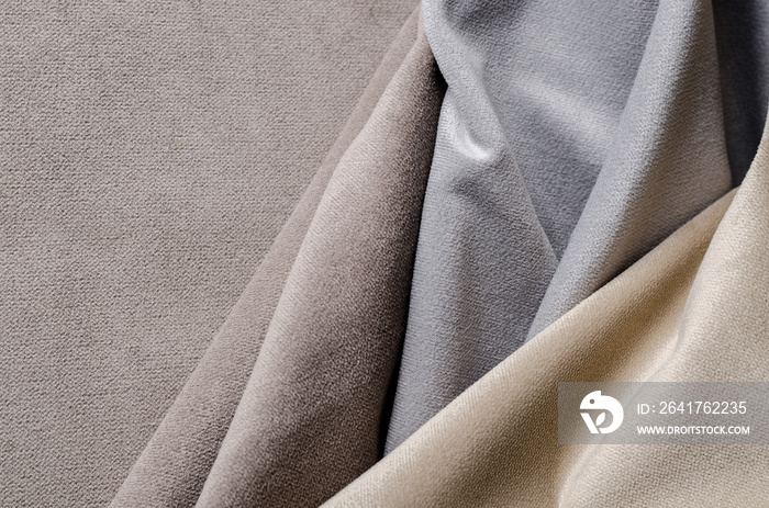 Light colors velour textile samples.. Fabric texture background