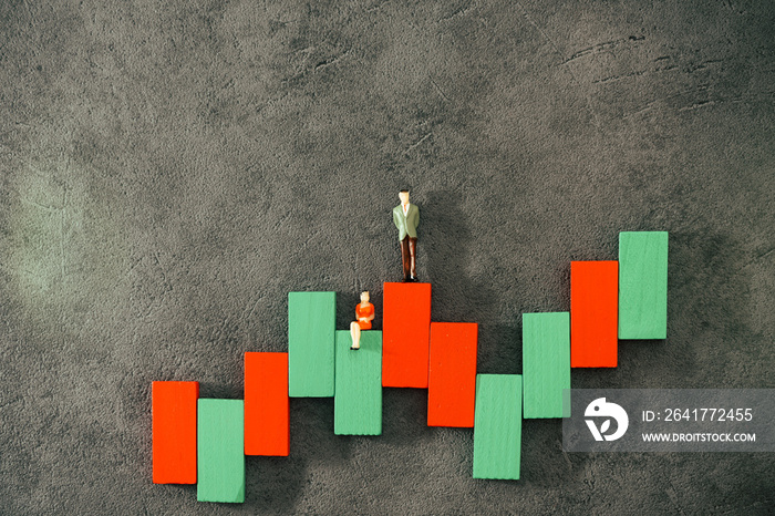 Business investment concept picture - Stock ups and downs histogram