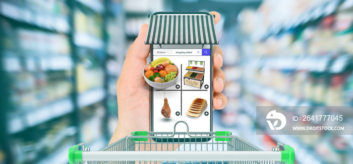 new normal Futuristic Technology in smart retail industrial concept using artificial intelligence, m