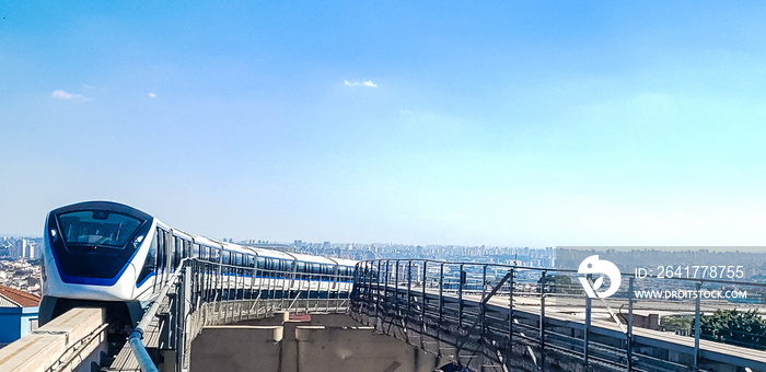 Monorail of the city of São Paulo with panoramic view