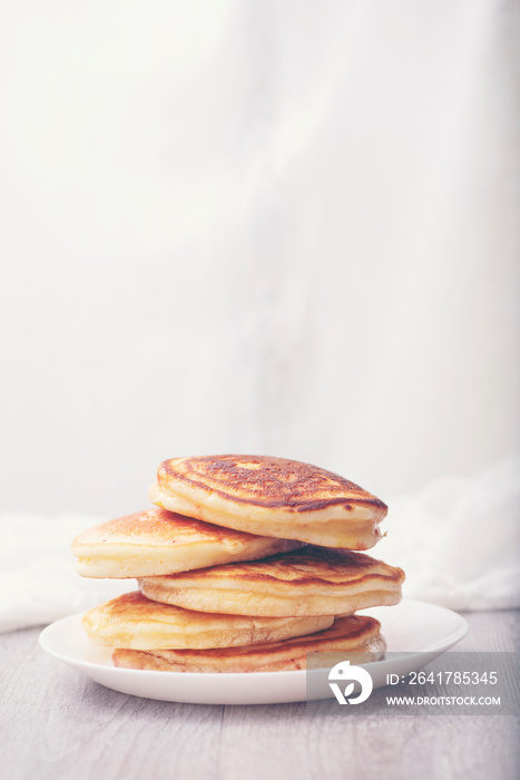 stack of pancake on white background