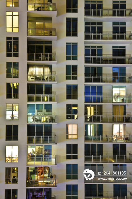 High Rise Condominiums at Night