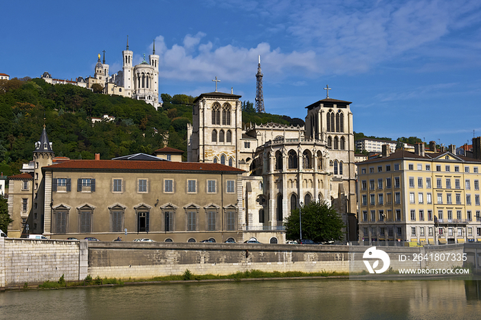 Saint James Church and Notre Dame Basilica in Lyon, Lyon, France