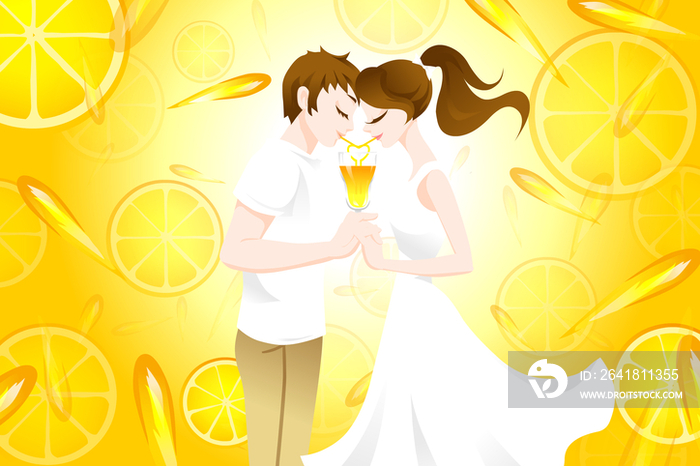 情人节插画——浪漫柠檬