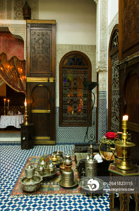 Morocco, Fes, restaurant