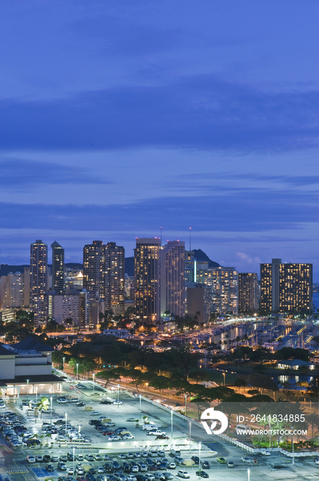 Honolulu, Waikiki Skyline at Twilight