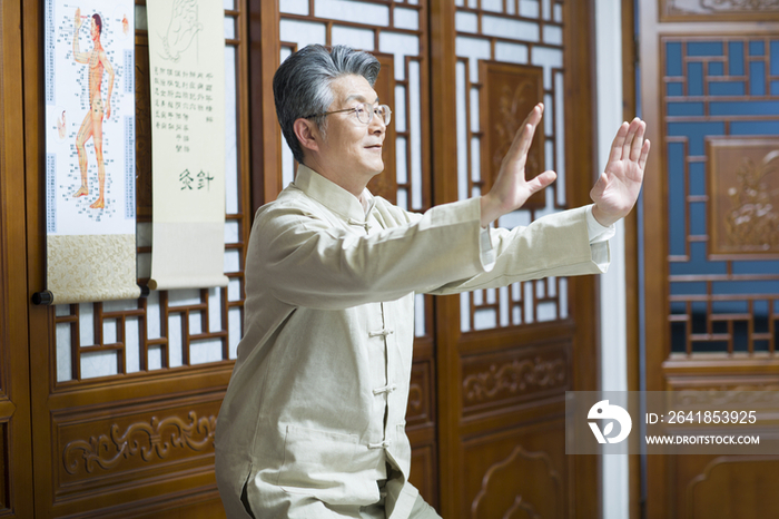 老年男子打太极