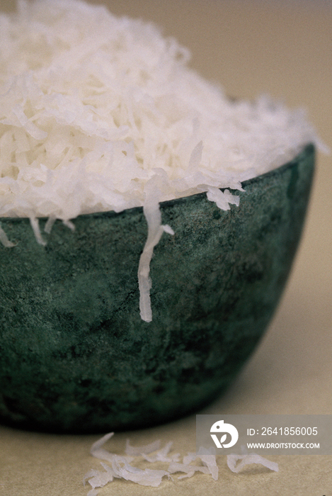 Grated coconut used in food preparations and as spa scrub in Bali