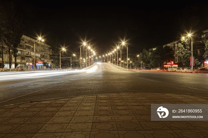 The major city of the Republic of Dagestan at night